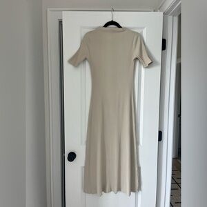 Zara Ribbed Dress, Cream Color